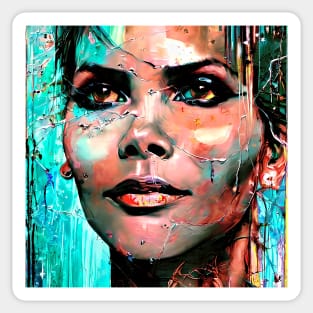 Face of Halle Berry Sticker